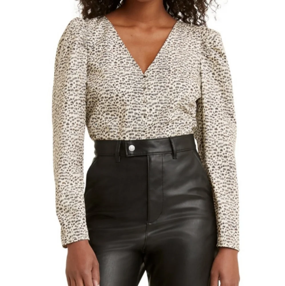 NWT Levi's Teegan Notch Print Cotton Blouse Sz L & XL - Picture 8 of 9